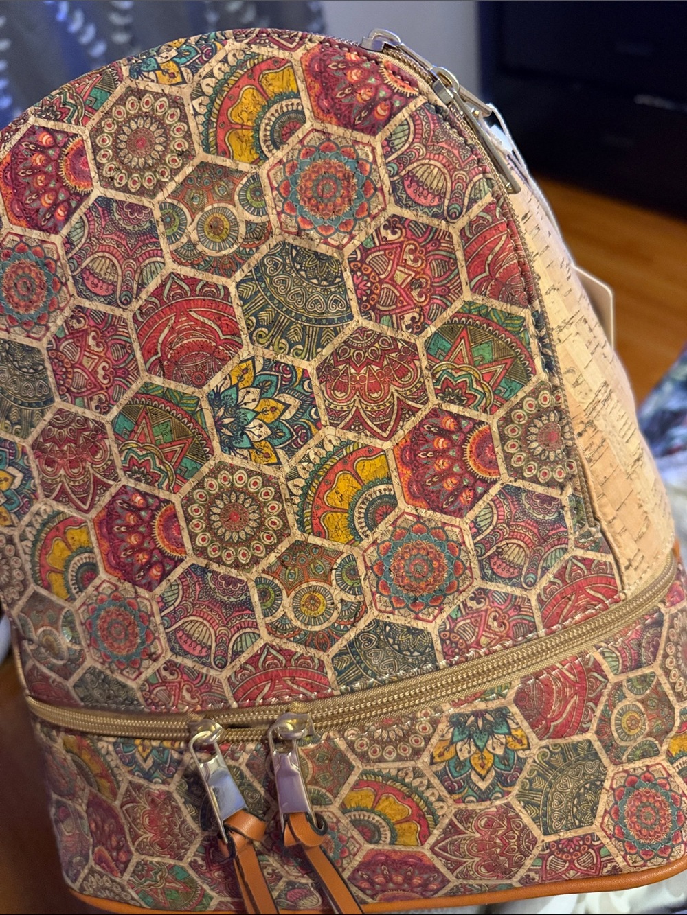 Boho Mosaic Pattern Women's Backpack - Multicolor